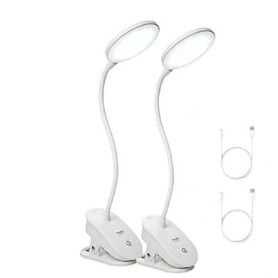 Image de Miady Lampe de Bureau à Pince Batterie Rechargeable 18 LED 3 Niveaux Luminosité Flexible 360 Lecture Clipsable Pour Étude et Travail