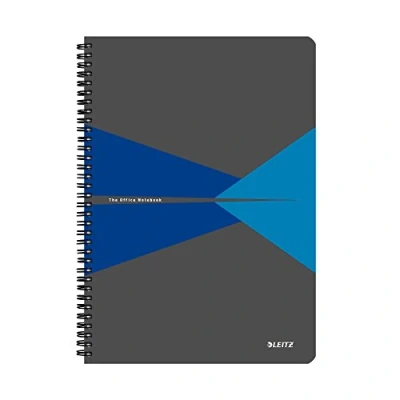 Image de Leitz, Cahier spirales couverture PP A4 ligné, 180 pages 90g/m², Leitz Office, Bleu, 44960035