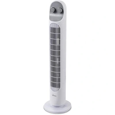 Image de Ardes AR5T801 Ventilateur vertical réglable avec 3 intensités de vitesse et oscillation la tour minuterie intégrée sur pied u table Blanc