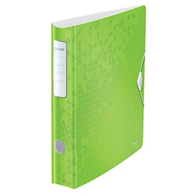 Image de Leitz Classeur à Levier A4 Active, Dos Arrondi 65mm, Fixation Élastique, Polyfoam Léger, WOW, Vert, 11070054