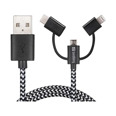 Image de Sandberg Lightning+MicroUSB+USB C 1m Neuf