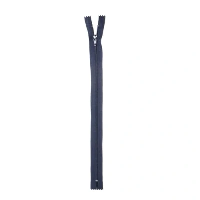 Image de Trimz Fermeture éclair unidirectionnelle 45 cm avec Dents de 4 mm Noir x 1 pièce, Polyester,