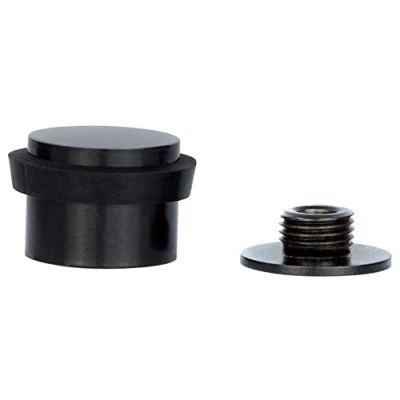 Image de EVI Herrajes Butée De Porte 28 x 20 mm Base filetée Caoutchouc Noir Acier Inoxydabl Laqué Outils, Vis + Cheville Fixation Compris Mod. I 199/24 CBNG