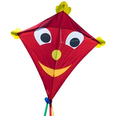 Image de CIM Grand Cerf Volant pour Enfants Super DRACHEN Happy Eddy XL monofil à partir de 6 Ans 102x 108cm Ligne 80ml et queues incluses