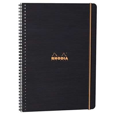 Image de RHODIA 119930C Cahier à Spirale (Reliure Intégrale) Probook Noir A4+ 22,5 x 29,7 cm Petits Carreaux 160 pages Détachables Perf 4 Trous Papier Clairefontaine 90 g/m² Couverture Polypro