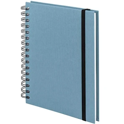 Image de Rössler Papier 1875452151 S.O.H.O. Wire O Carnet de notes avec élastique, DIN A5, 21,8 x 15,5 2 cm, 80 feuilles, Denim, 1 pièce
