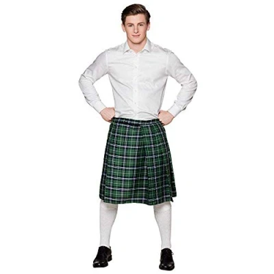 Image de Boland Mr Tartan jupe écossaise, kilt longueur genoux, taille unique, portefeuille, carnaval, soirée à thème, Vert
