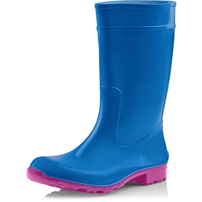 Image de Ladeheid Bottes de Pluie Femme en Caoutchouc PVC avec Semelle Extérieure Antidérapante 100% Imperméable Chaussures pour Femmes résistantes à l&#039;eau LA 967 (Journal, 36 EU)