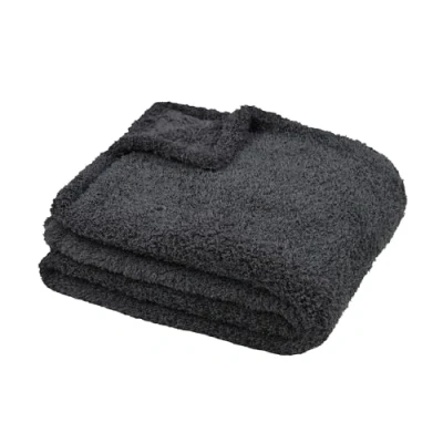 Image de Stof Plaid Taille 130x160 cm 100% Polyester Couleur Anthracite Modèle Montréal Couverture Doux Chaud Moelleux, uni