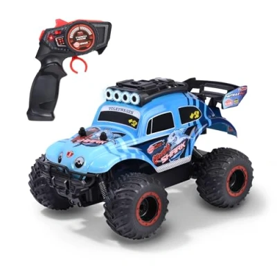 Image de Dickie Toys Voiture télécommandée Volkswagen Beetle Monster Bug (23 cm) à partir de 6 Ans avec lumière et Turbo jusqu&#039;à 12 km/h, télécommande pour Enfants, 2,4
