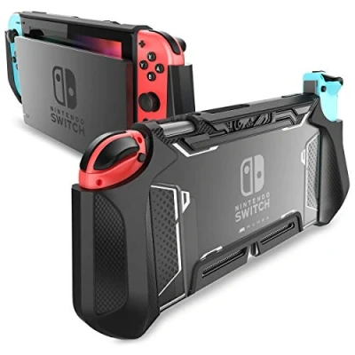 Image de mumba Coque pour Nintendo Switch de Protection Hybride Robuste en TPU avec poignée [Série Blade] Compatible Console et Manette Joy Con (Noir), Noir