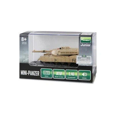 Image de RC Abrams Mini Char télécommandé avec Fonction Battle IR 1:72 RTR pour Enfants à partir de 8 Ans, Marron Sable