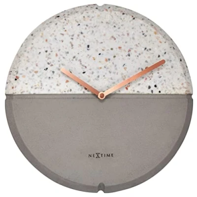 Image de NeXtime Horloge murale Ø 32 cm Béton / Terrazzo Gris &#039;Conrazzo&#039;