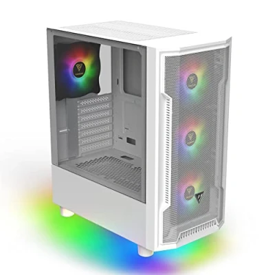 Image de Boîtier PC Moyen Tour ATX avec panneaux vitrés Gamdias Athena M6 Lite RGB blanc TU