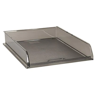 Image de Exacompta Réf. 10027D lot de 6 Corbeilles à courrier B4 dimensions 35,4x27,2x6,4 cm pour documents au format chemises ou dossiers couleur gris translucide