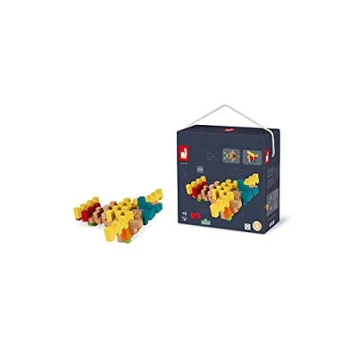 Image de Janod Blokken Constructie 100 Blocs de construction pour enfants, Taille: One Size, Multi coloured