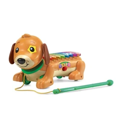Image de VTech Elton, Mon Rouli Xylophone, Chien Interactif à Promener, Xylophone Lumineux 2 en 1, Instrument de Musique Bébé, Jouet Tirer, Cadeau Enfant Dès 18 Mois Contenu Français