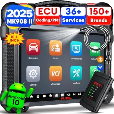 Image de Autel MaxiCOM MK908 II Android 10 Outil de Diagnostic Professionnel (avec MV108S), 2024 Mise à Niveau MK906 Pro MK906BT, AutoScan 2.0 Codage ECU Avancé, Test Actif Bidirectionnel, 36+ Service