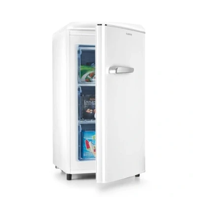Image de KLARSTEIN Laika Congélateur, volume total 60 litres, thermostat à 5 niveaux, 0 18C, 3 grilles, pose libre, design rétro crème