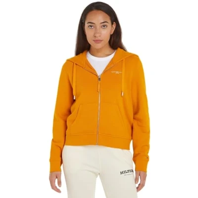 Image de Tommy Hilfiger Sweat à Capuche avec Fermeture Éclair Femme 1985 Zippé, Orange (Rich Ochre), M