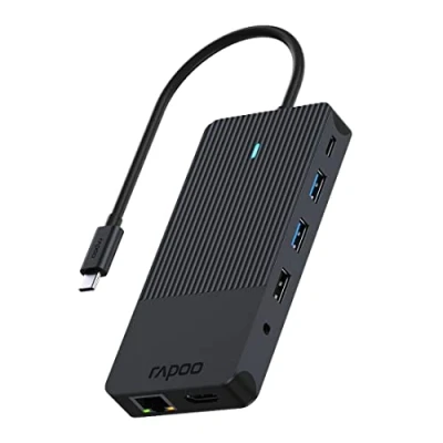 Image de RAPOO ADAPTATEUR USB C MULTIPORT 12 EN 1, GRIS 11414