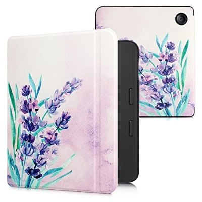 Image de kwmobile Étui Compatible avec Kobo Libra 2 Coque à Rabat magnétique Tablette eReader Similicuir Violet Turquoise