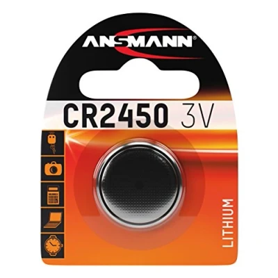 Image de ANSMANN Pile Bouton Lithium CR2450 3V 630 mAh (1 PCE) Plate idéale pour Calculatrice de Poche, clé Voiture, Ouverture Garage, etc. puissante et résistante