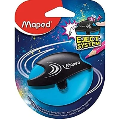 Image de Maped Taille Crayon Galactic 1 Trou avec Réservoir + Éjecte Mine Coloris Bleu