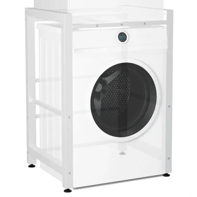 Image de CLP Etagère pour Machine à Laver Medina I jusqu&#039;à 2 appareils ménagers Structure en Acier, Couleur:Blanc