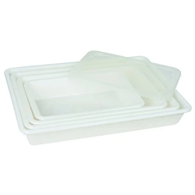 Image de Bac alimentaire rectangulaire plat 435 x 285 80 mm professionnel en polyéthylène à contenance de 5 L