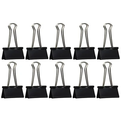 Image de Rapesco FBC410B1 Pinces à Double Clip 41 mm, Noir, Lot de 10
