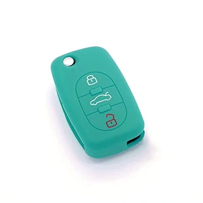 Image de housse de clé en silicone pour Audi A1 A3 A4 A5 A6 A8 TT Q7 3 boutons Phosphorescent