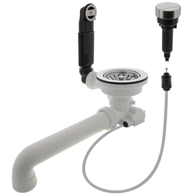 Image de BLANCO Kit de mise à niveau avec bouton rotatif 3 1/2&quot; compatible les éviers en acier inoxydable chromé