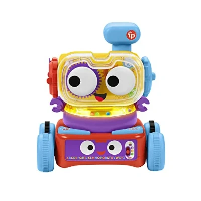 Image de Fisher Price Robot d&#039;éveil 4 en 1 Bébé et Enfant Lumière, Musique, Contenu Éducatif Interactif, Transformable, Évolutif Cadeau dès 6 Mois, version française, HCK38