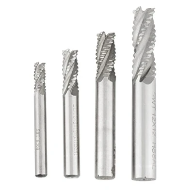 Image de Lot de 4 fraises, cannelures en acier rapide CNC M6/M8/M10/M12 fraise, Fraise