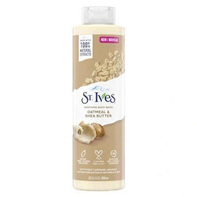 Image de St. Ives Beruhigendes Duschgel, 650 ml, feuchtigkeitsspendend, Haferflocken und Sheabutter, hergestellt mit pflanzlichen Reinigern 100 % natürlichen Extrakten, 473 ml Duschgel