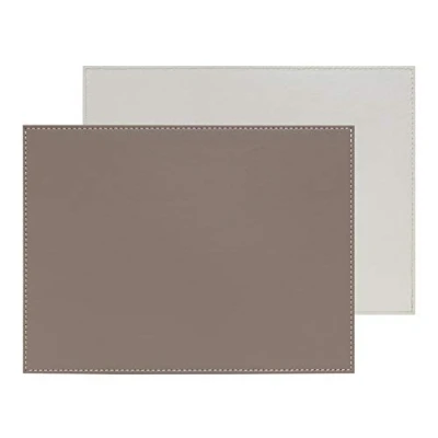 Image de Freeform, Set de Table réversible, rectangulaire, Blanc et Taupe, 40 x 30 cm