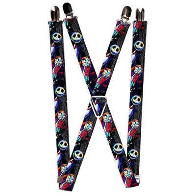 Image de Buckle Down Bretelles L&#039;Étrange Noël de Monsieur Jack et Sally Pose El Jarretelles, Multicolore, Taille Unique Garçon