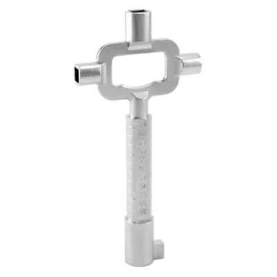 Image de QWORK® Clé De Construction Courte, Clef Carré, Passe Partout, Avec Échelle Mesure La Longueur Des Cylindres, Alliage Zinc