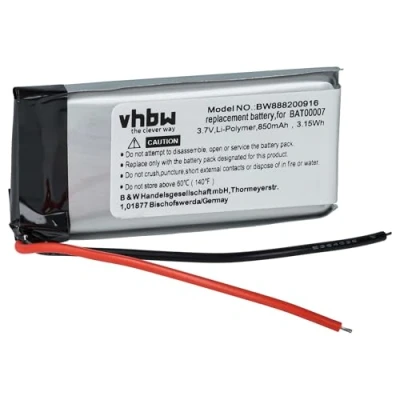 Image de vhbw 1x Batterie Compatible avec Cardo SRPT0102, Packtalk Duo, Scala Rider Casque Audio, écouteurs sans Fil (850mAh, 3,7V, Li polymère)