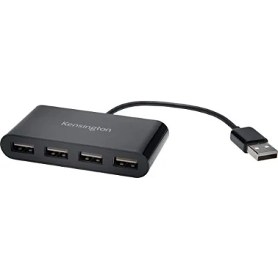 Image de Kensington Hub 4 Ports USB 2.0, Transfert des Données jusqu&#039;à 5 Gbit/s Installation Plug &amp; Play, Compatible avec Dell, Windows et Mac (K39120EU)