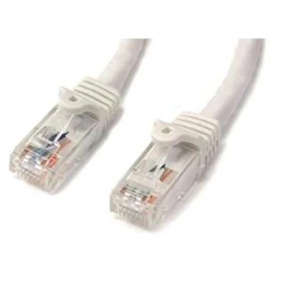 Image de StarTech.com Câble réseau Cat6 Gigabit UTP sans crochet de 3m Cordon Ethernet RJ45 anti accroc M/M Blanc Neuf