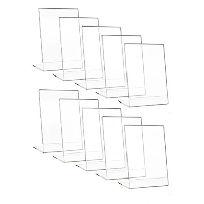 Image de HMF 46930 Présentoir de Table Acrylique incliné 10 Pièces DIN A6 Format Portrait Transparent