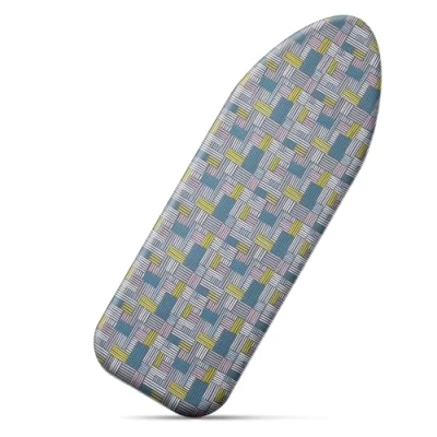 Image de Cozary Housse Table à Repasser 125 x 45 cm, Planche Coton, Housses pour Tables Repasser, de a Motif Carreaux Bleu gris