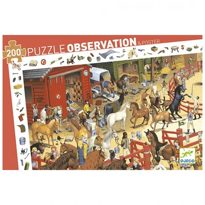 Image de Djeco Pferde Puzzle pour enfants, Taille: One Size, Multi coloured