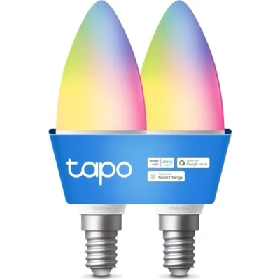 Image de Tapo Ampoule Connectée WiFi, LED E14 Multicolore 2500K 6500K, Dimmable 40W 470Lm, Fonctionne avec Alexa, Commande Vocale, Economie d&#039;énergie, L420C(2 pack)
