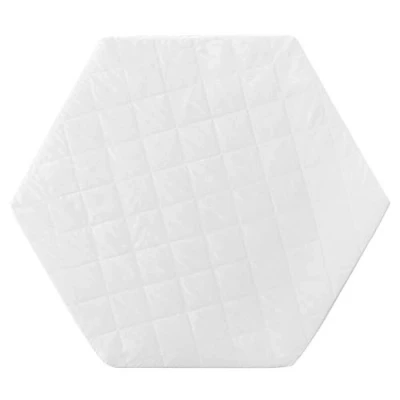 Image de roba Matelas pour Parc Bébé Hexagonal Diamètre 120 cm environ Noyau en Mousse PU Respirante Housse Matelassée et Amovible avec Fermeture Éclair Blanc