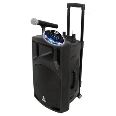 Image de Enceinte Active BOOST120VHF BT Portable Autonome 700W 1 2/30CM AVEC USB MP3, REC, VOX, BLUETOOTH, MICRO VHF, Lumière OVNI