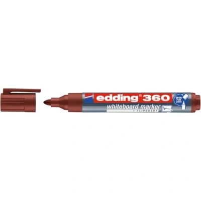 Image de edding 360 Marqueur pour tableaux blancs marron 1 stylo pointe ronde 1,5 3 mm feutre effaçable blanc, magnétique, mémo et chevalet de conférence sketchnotes