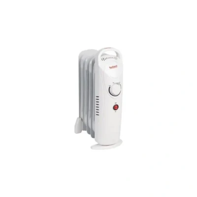 Image de Perel radiateur à bain d’huile 700 W, 7 éléments, chauffage d’huile, d’appoint, électrique, thermostat, poignée, roulettes, max.15 m², blanc